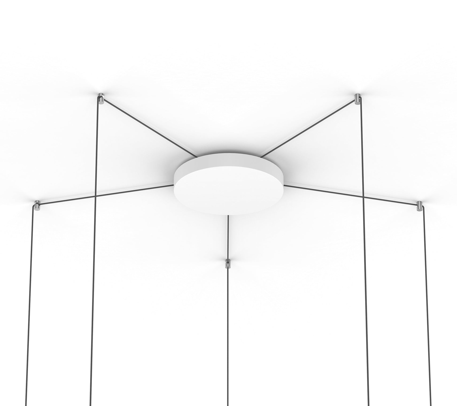 Pablo Designs Cielo Xl Multi 5 Light Pendant Polished Aluminum - White Canopy