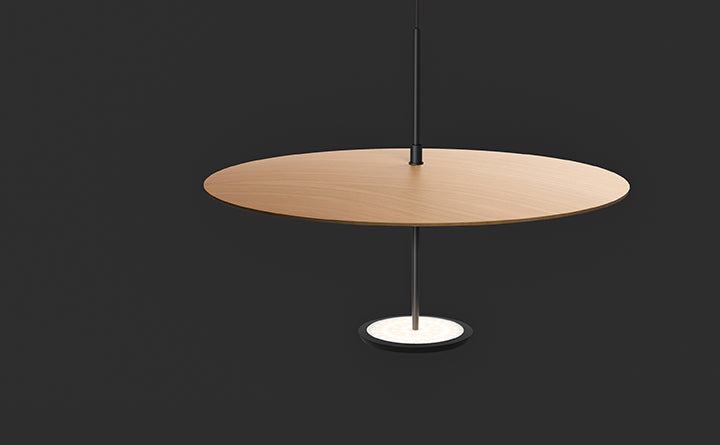 Pablo Designs Sky Dome Wood Pendant Light 18" - Matte Black + Oak