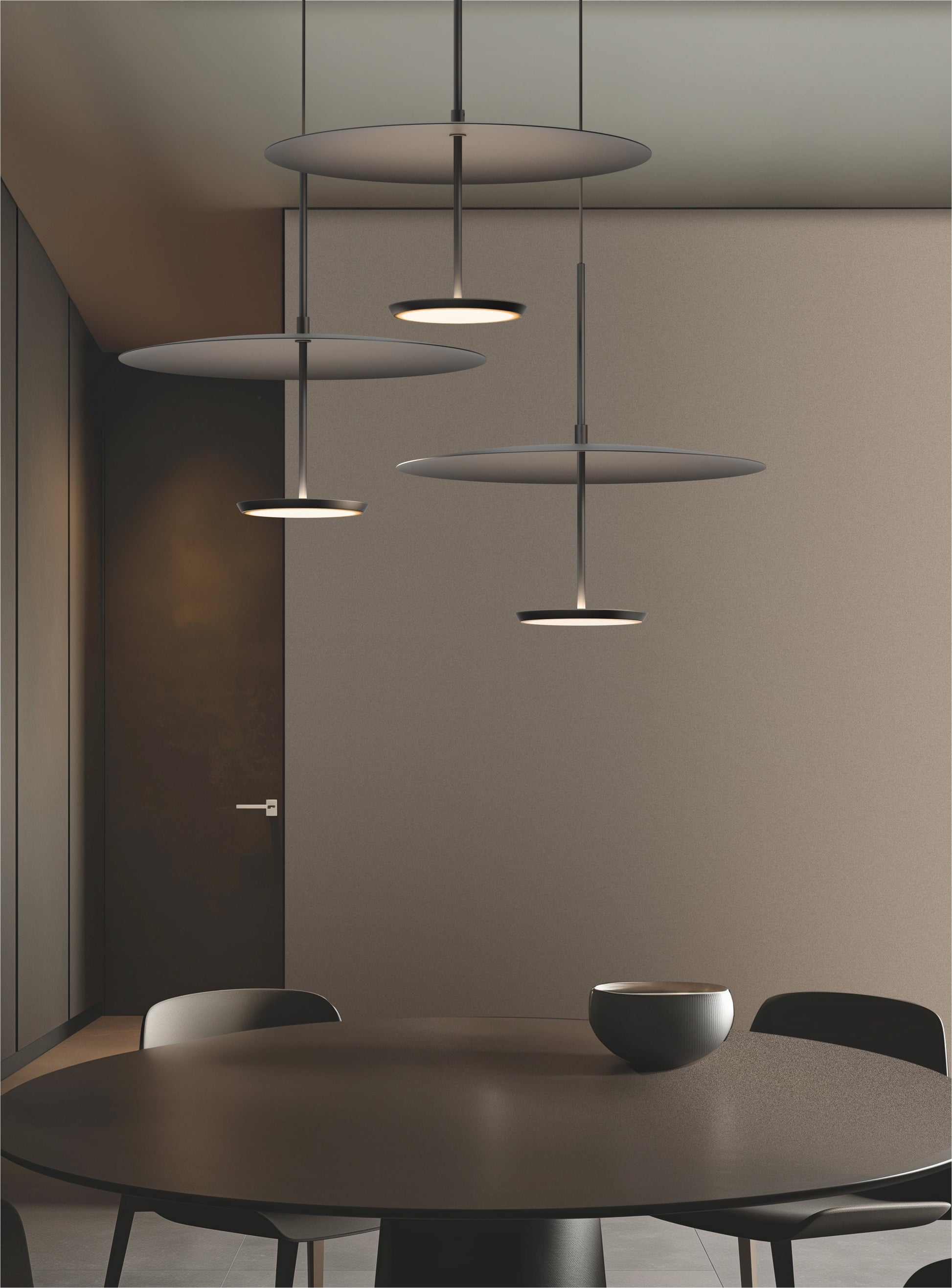 Pablo Designs Sky Dome Metal Pendant Light 18" - Aluminum + Black