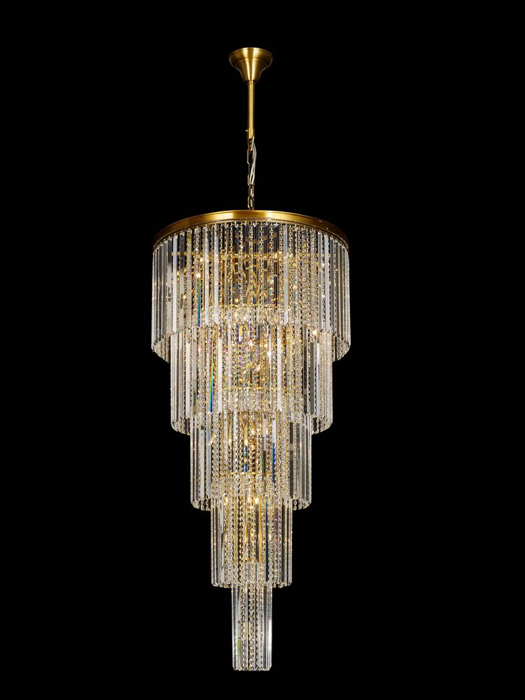 Carousel Chandelier 46-Light in Antique Brass 1328AB by StarFire Crystal