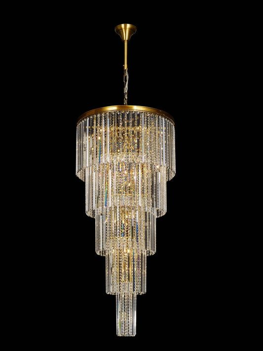 Carousel Chandelier 46-Light in Antique Brass 1328AB by StarFire Crystal