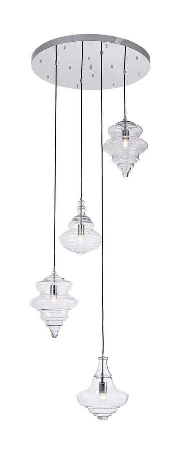 Vintage Pendant 4-Light in Chrome 1404CH by StarFire Crystal