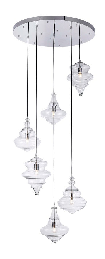 Vintage Pendant 6-Light in Chrome 1406CH by StarFire Crystal