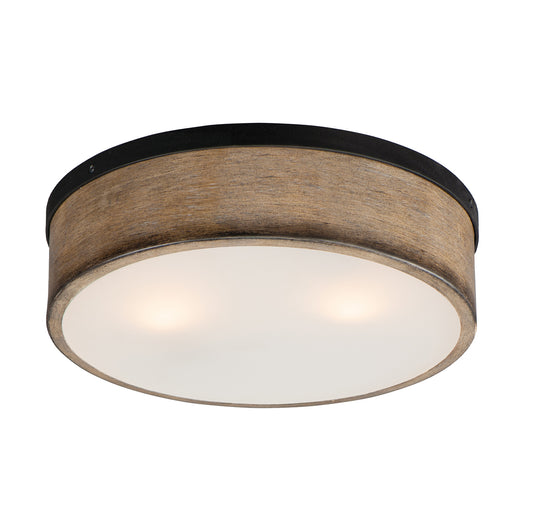 Franklin 2-Light Flush Mount Driftwood/Black by Maxim Lighting