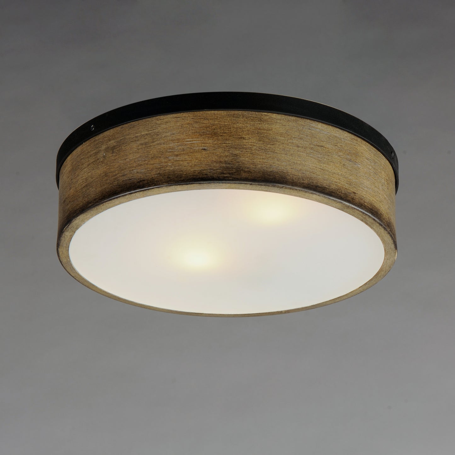 Franklin 2-Light Flush Mount Driftwood/Black by Maxim Lighting