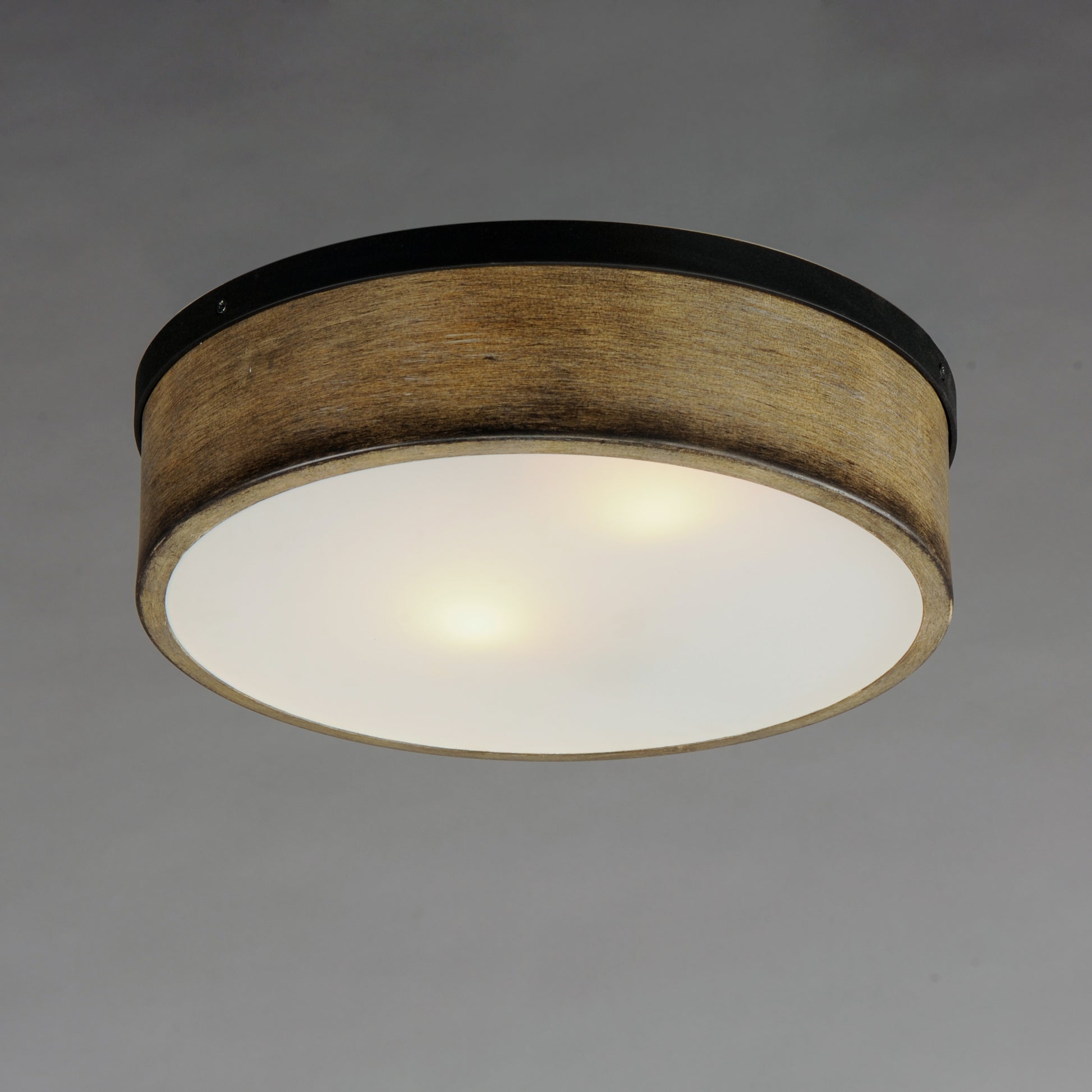 Franklin 2-Light Flush Mount Driftwood/Black by Maxim Lighting
