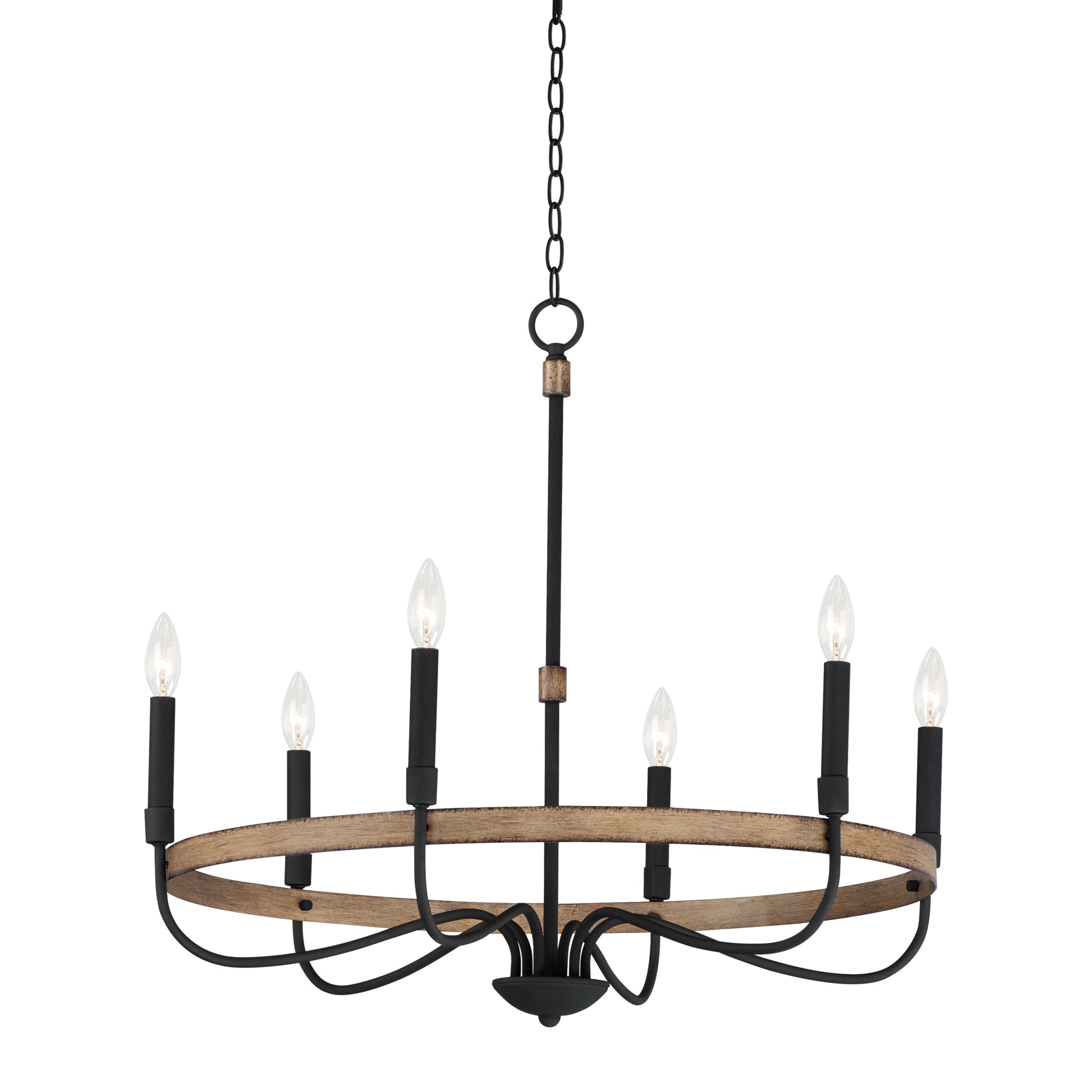 Franklin 6-Light Chandelier Driftwood/Black by Maxim Lighting