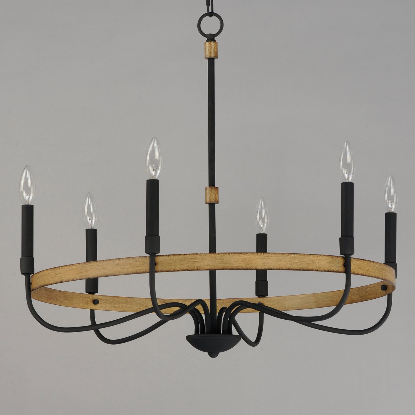 Franklin 6-Light Chandelier Driftwood/Black by Maxim Lighting