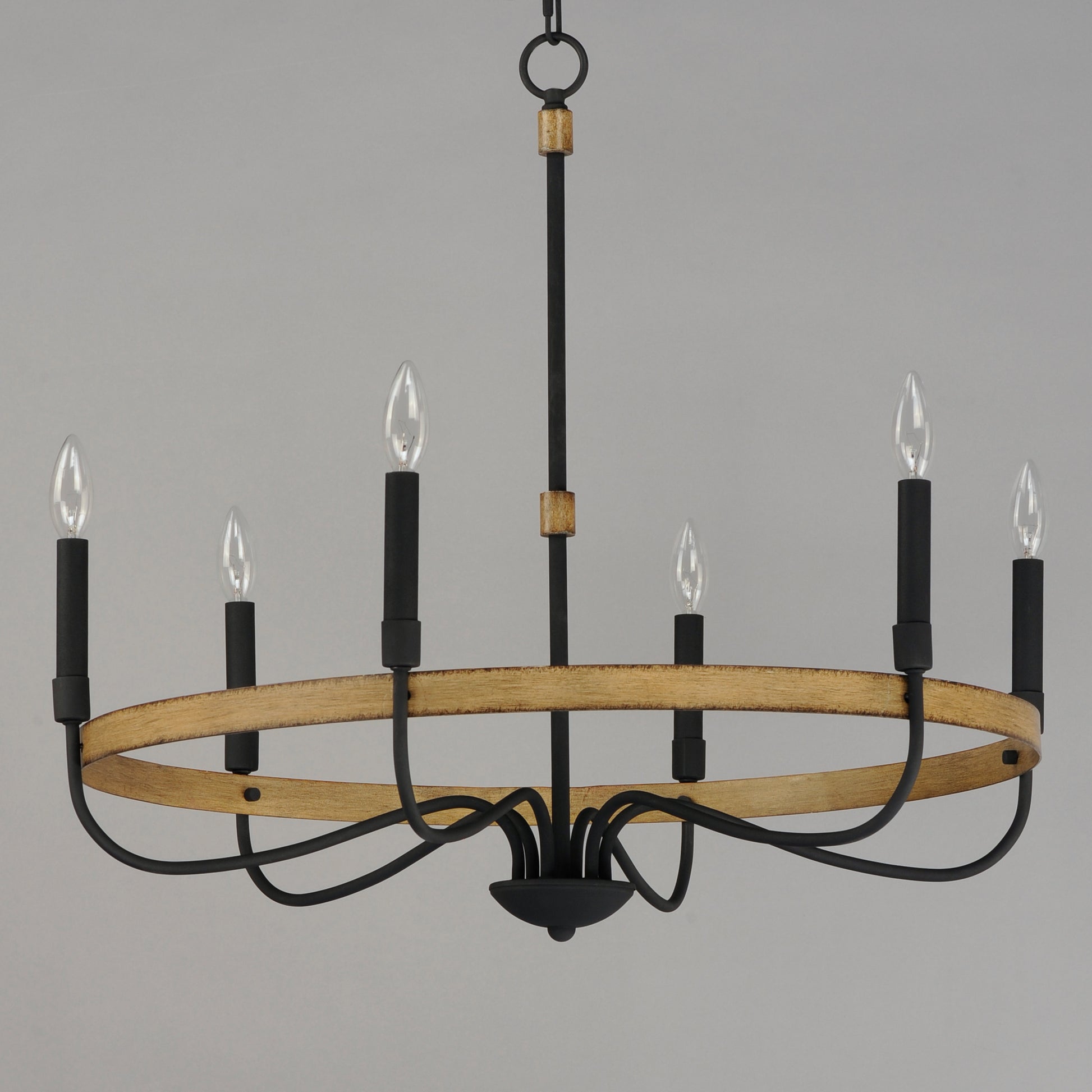 Franklin 6-Light Chandelier Driftwood/Black by Maxim Lighting
