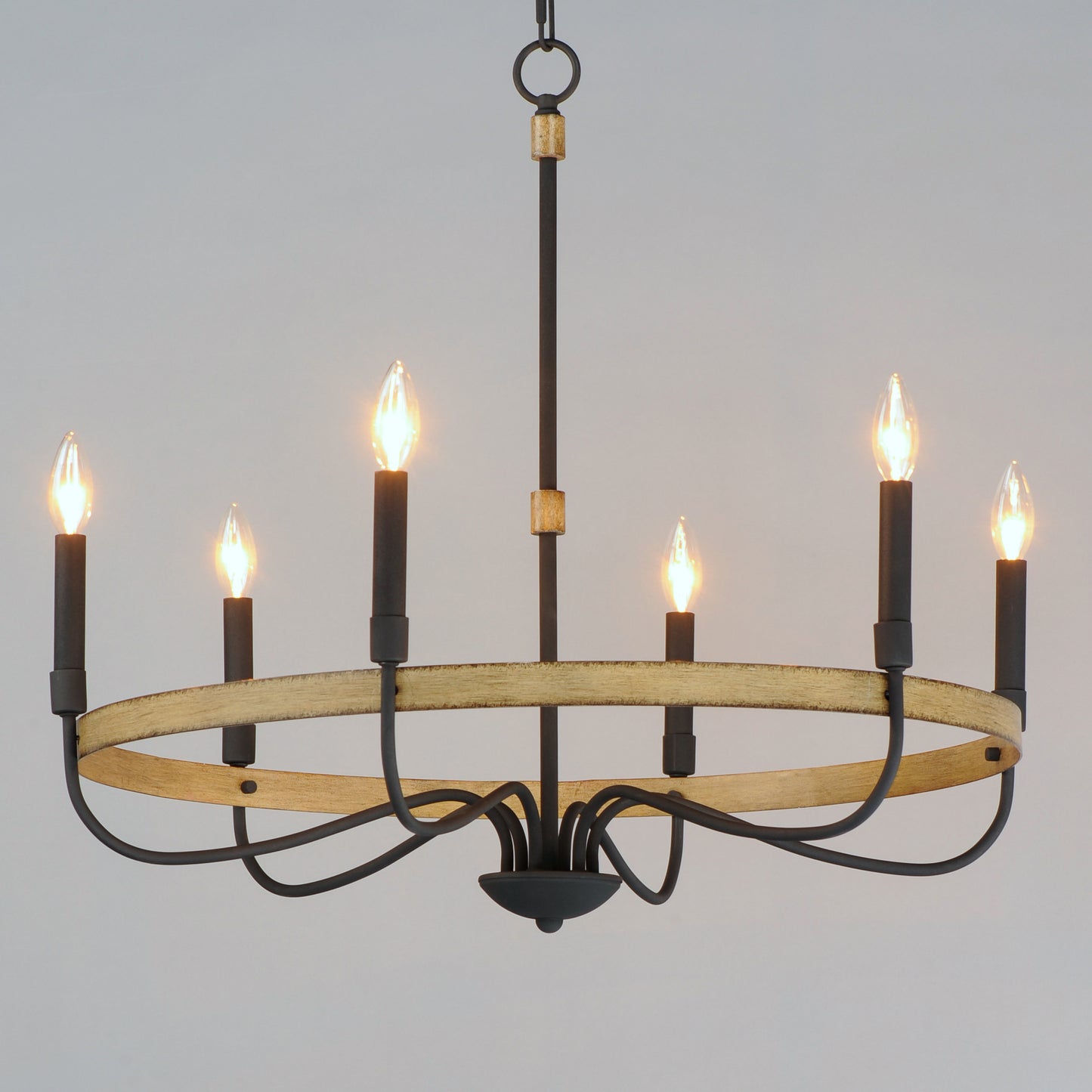 Franklin 6-Light Chandelier Driftwood/Black by Maxim Lighting