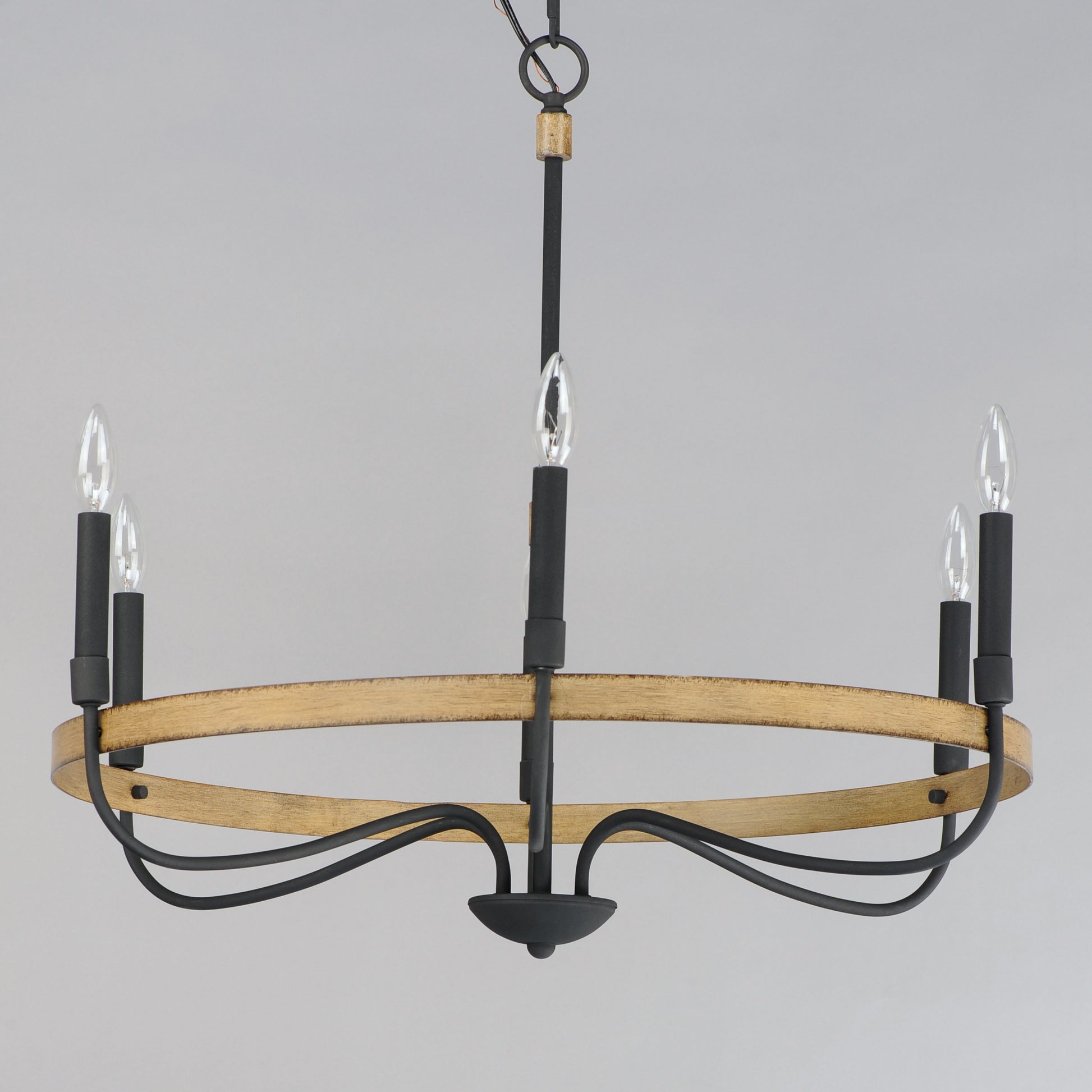 Franklin 6-Light Chandelier Driftwood/Black by Maxim Lighting