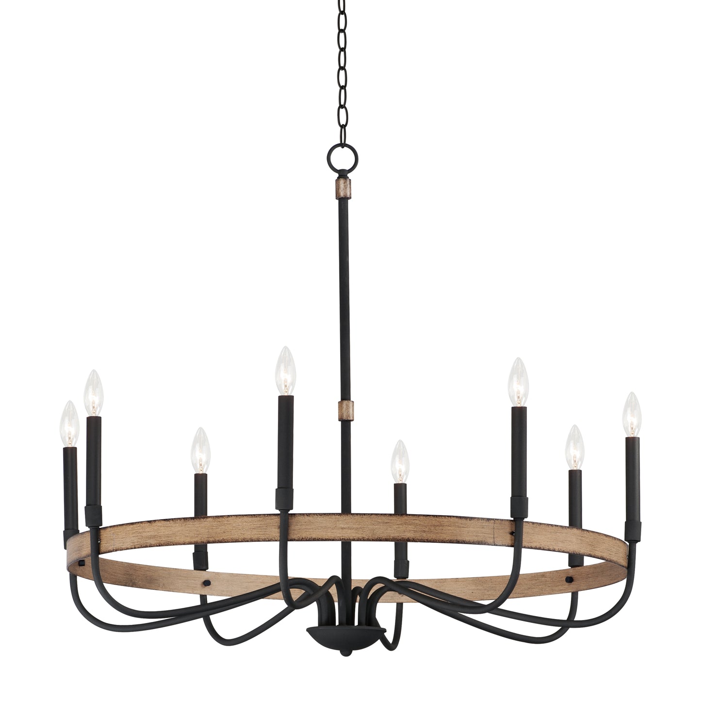 Franklin 8-Light Chandelier Driftwood/Black by Maxim Lighting