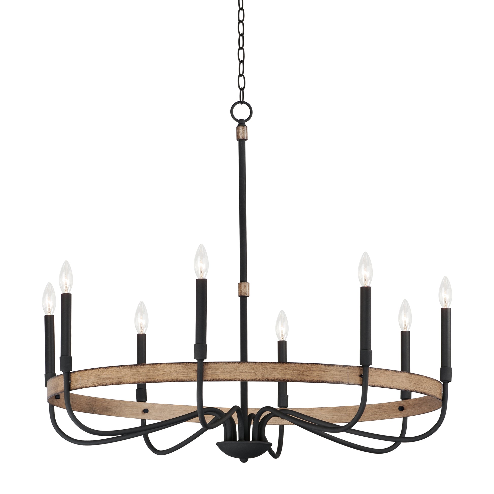 Franklin 8-Light Chandelier Driftwood/Black by Maxim Lighting