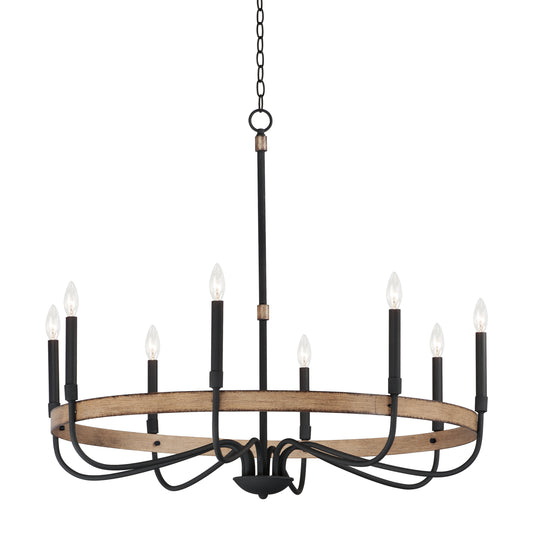 Franklin 8-Light Chandelier Driftwood/Black by Maxim Lighting