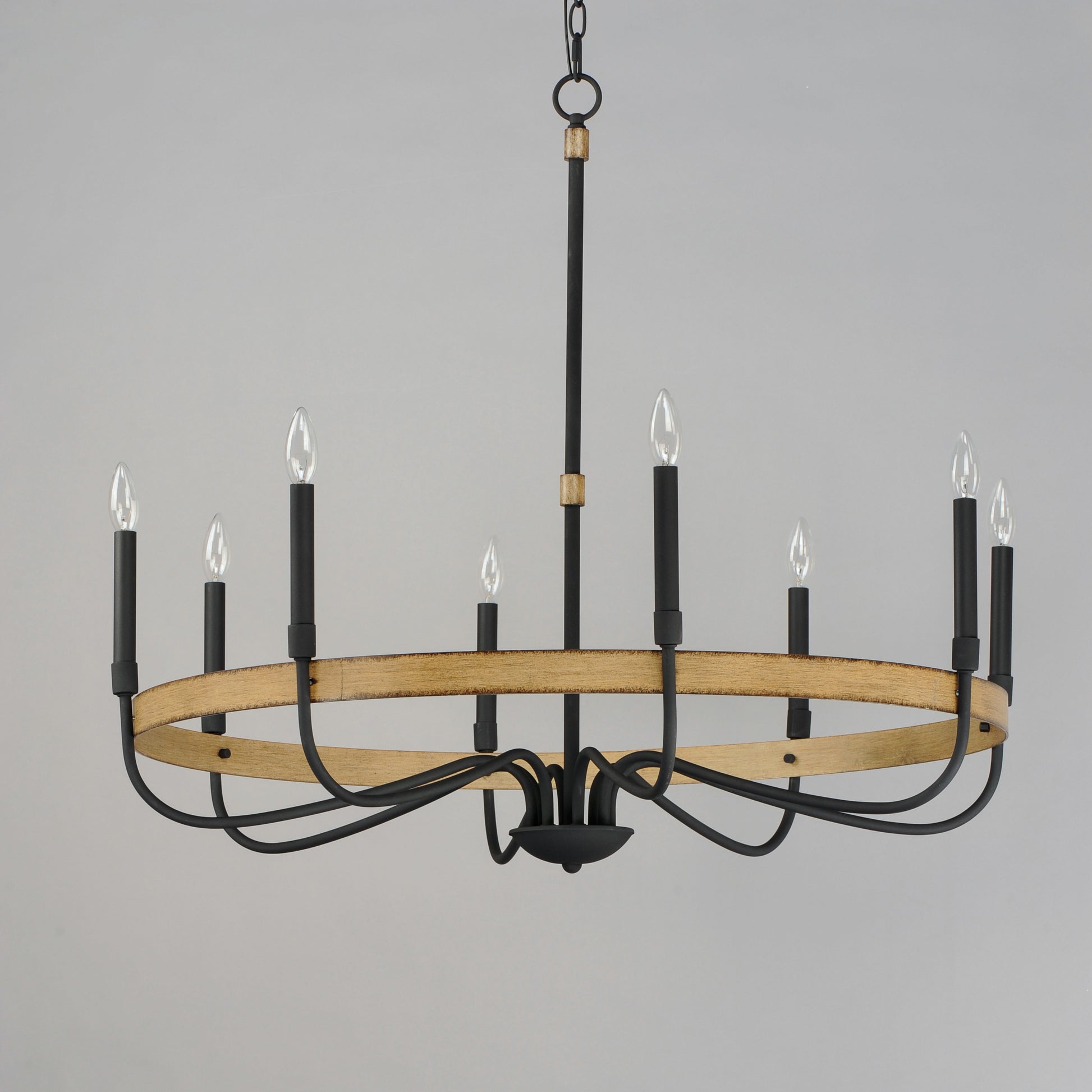 Franklin 8-Light Chandelier Driftwood/Black by Maxim Lighting