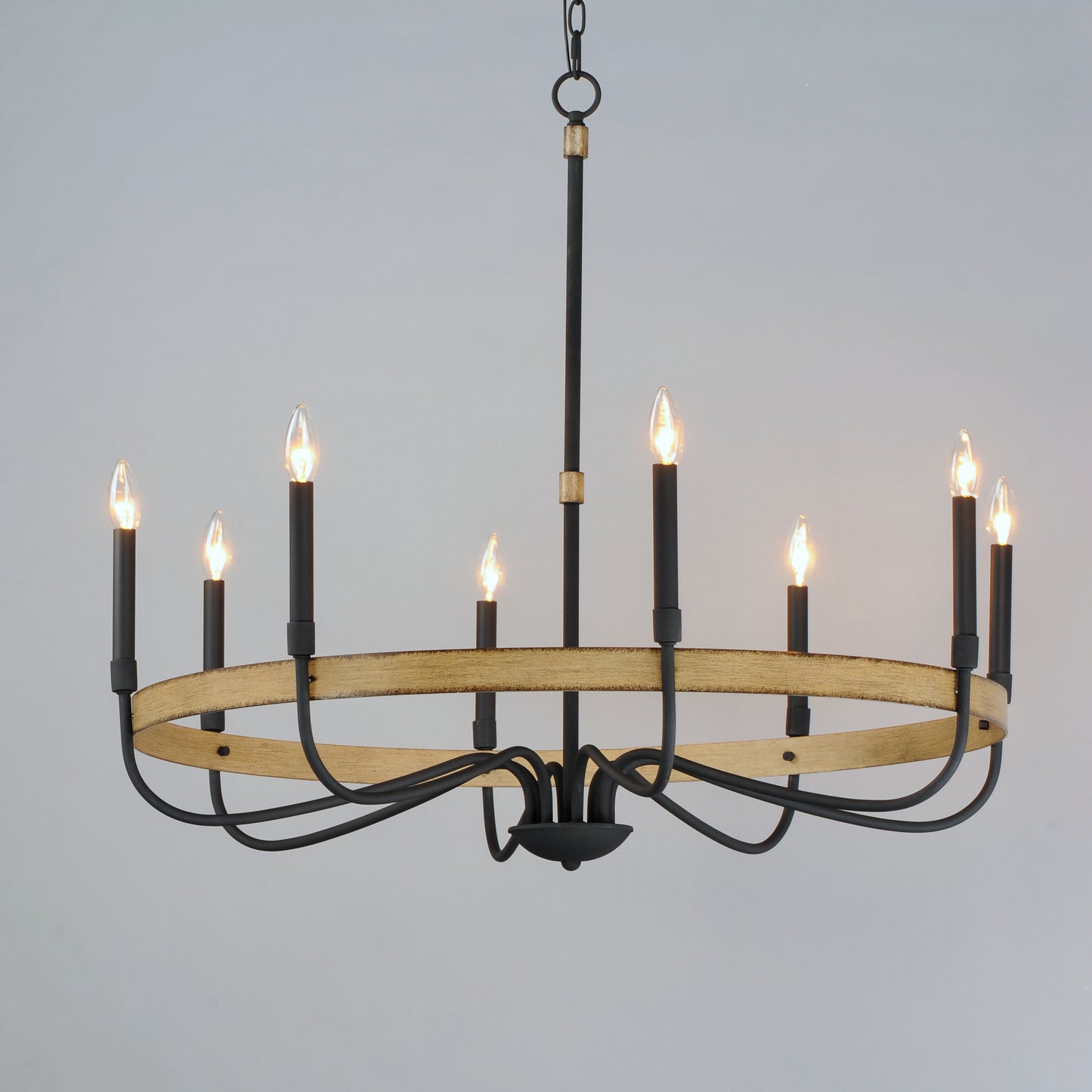 Franklin 8-Light Chandelier Driftwood/Black by Maxim Lighting