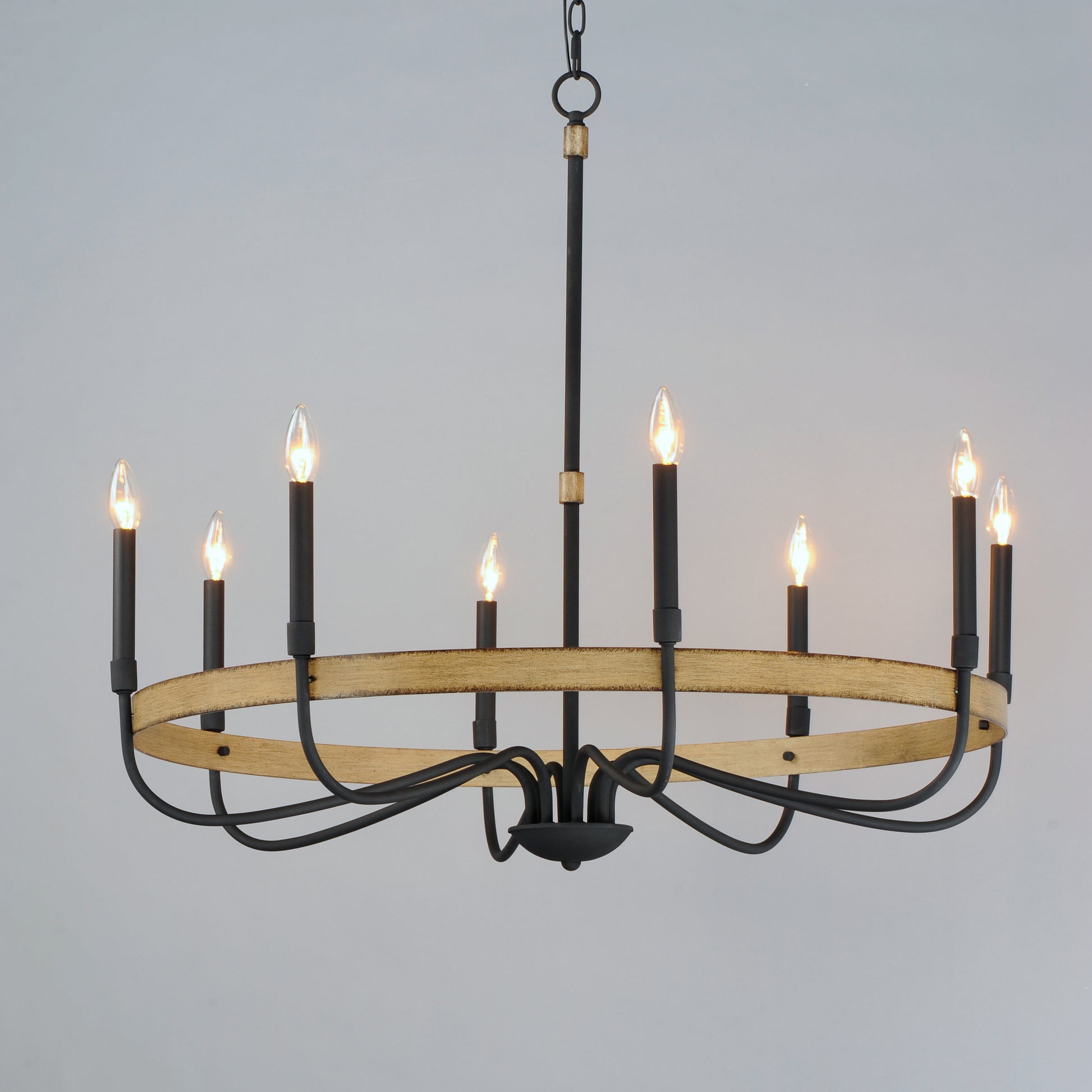 Franklin 8-Light Chandelier Driftwood/Black by Maxim Lighting