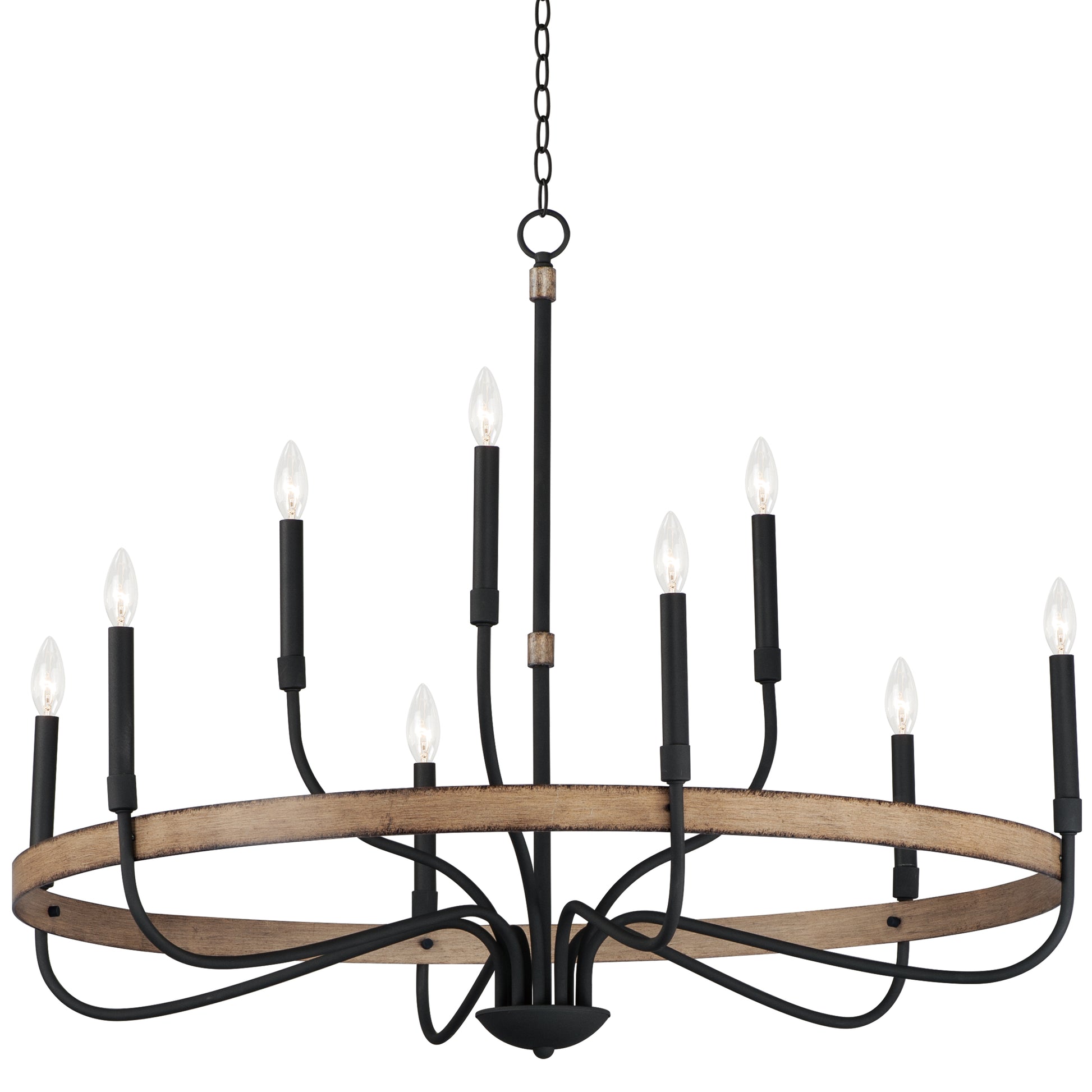 Franklin 9-Light Chandelier Driftwood/Black by Maxim Lighting