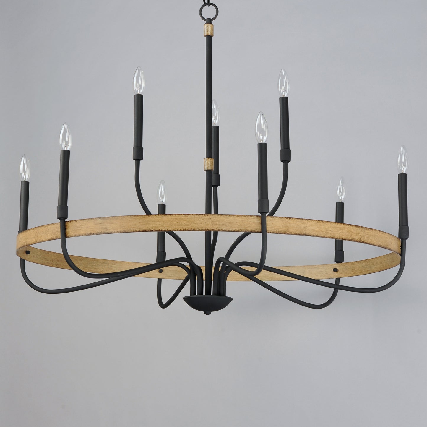 Franklin 9-Light Chandelier Driftwood/Black by Maxim Lighting