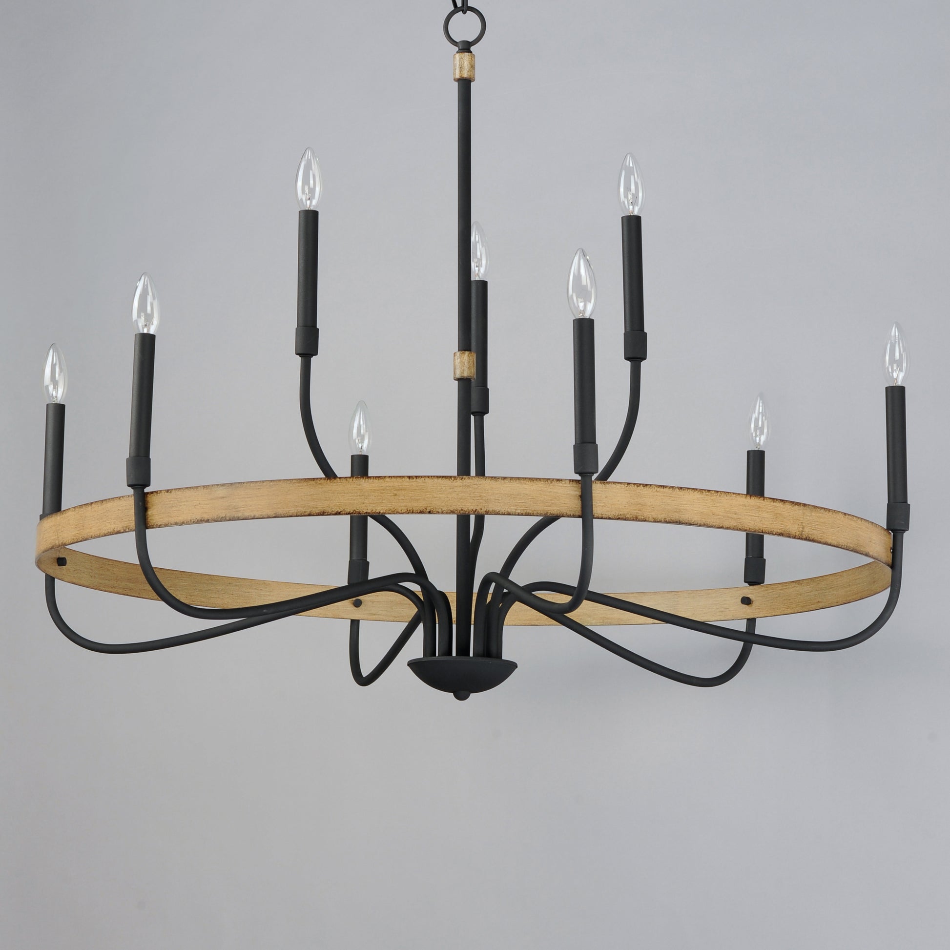 Franklin 9-Light Chandelier Driftwood/Black by Maxim Lighting