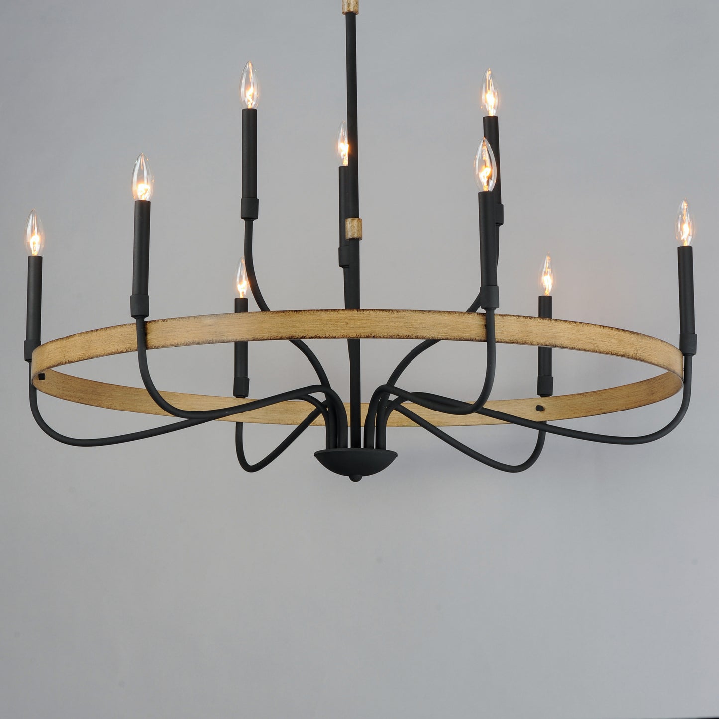 Franklin 9-Light Chandelier Driftwood/Black by Maxim Lighting