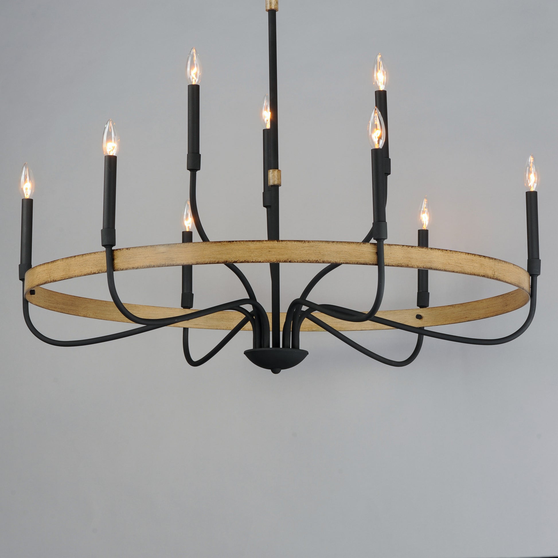 Franklin 9-Light Chandelier Driftwood/Black by Maxim Lighting