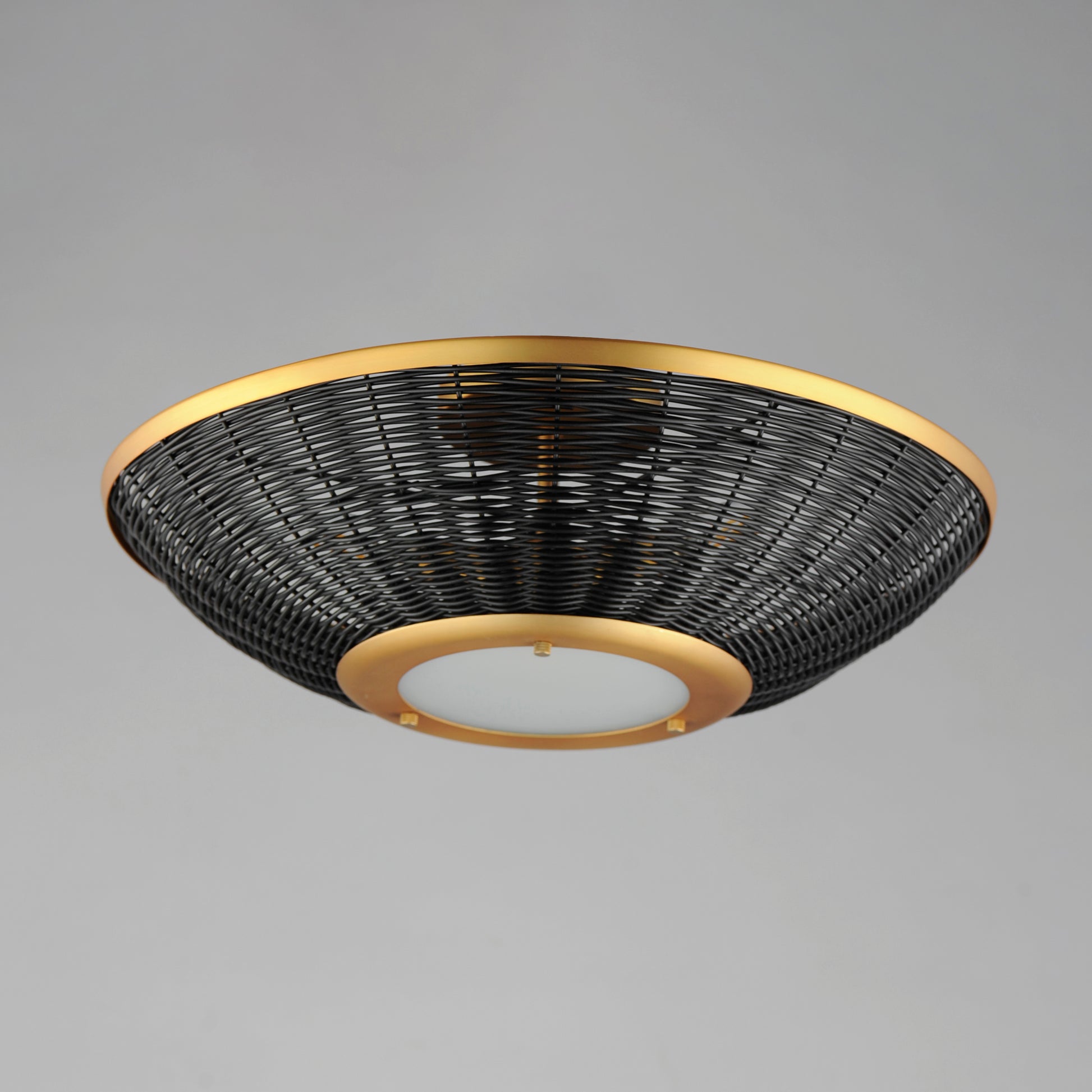 Rattan 20" Wall Sconce/Semi Flush Mount Natural Aged Brass by Maxim Lighting