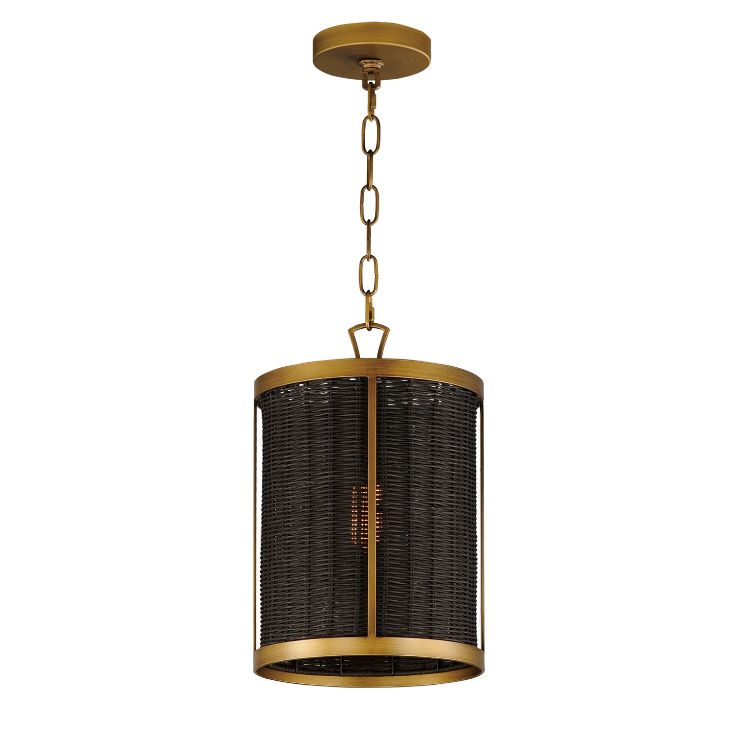 Rattan Pendant Natural Aged Brass by Maxim Lighting