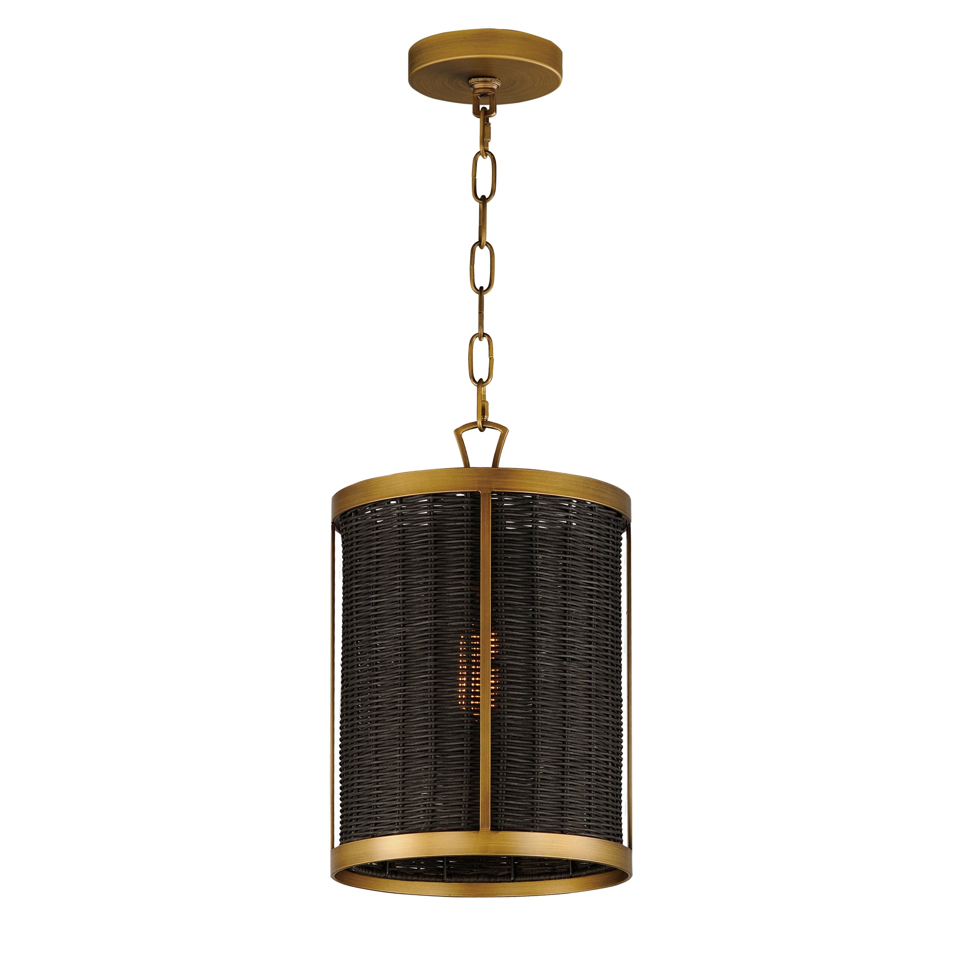 Rattan Pendant Natural Aged Brass by Maxim Lighting