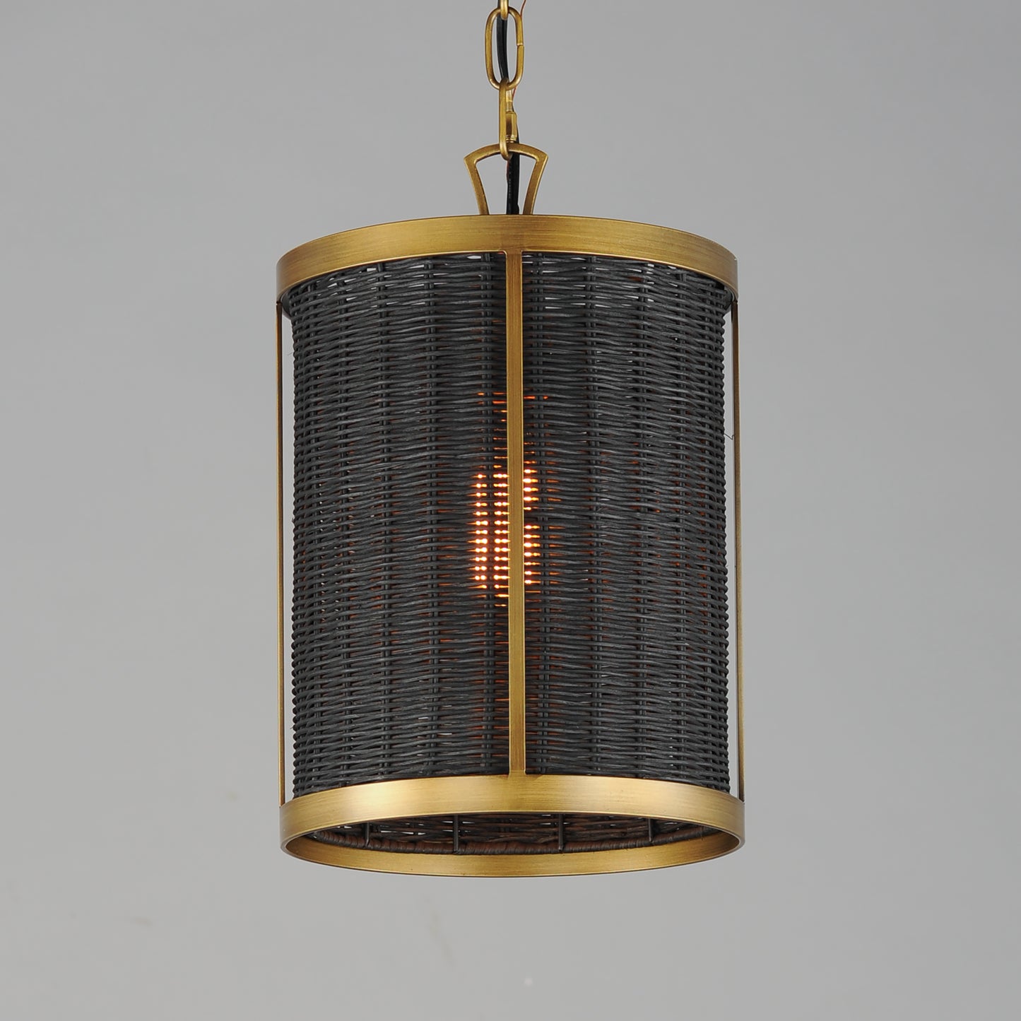 Rattan Pendant Natural Aged Brass by Maxim Lighting