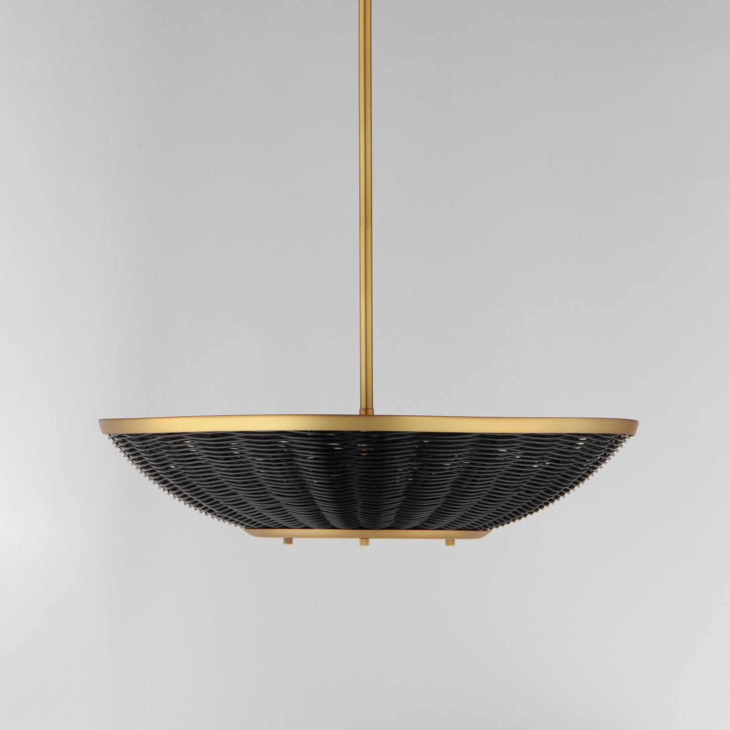 Rattan 20" 3-Light Pendant Natural Aged Brass by Maxim Lighting