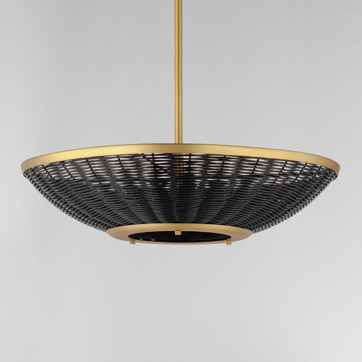Rattan 20" 3-Light Pendant Natural Aged Brass by Maxim Lighting