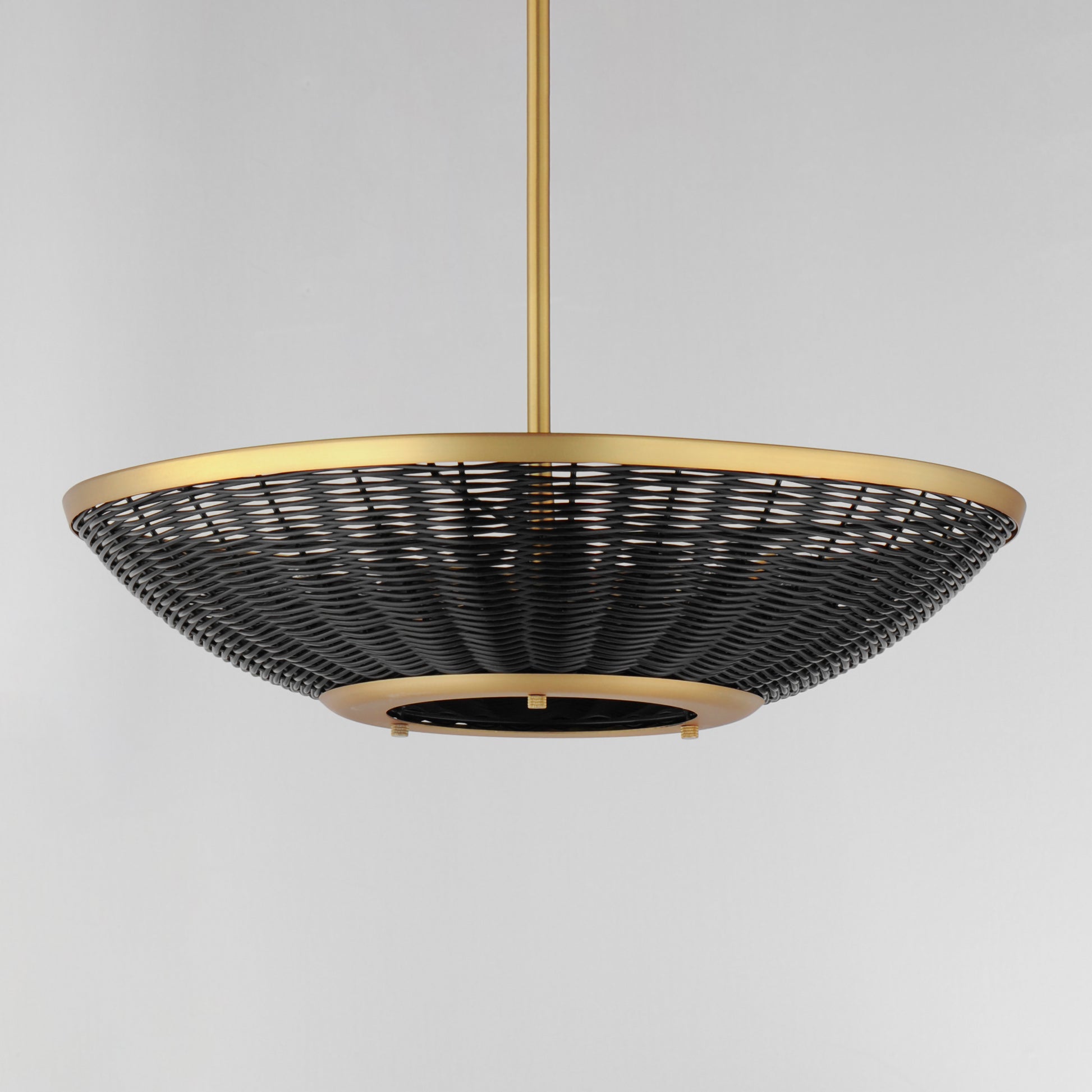Rattan 20" 3-Light Pendant Natural Aged Brass by Maxim Lighting