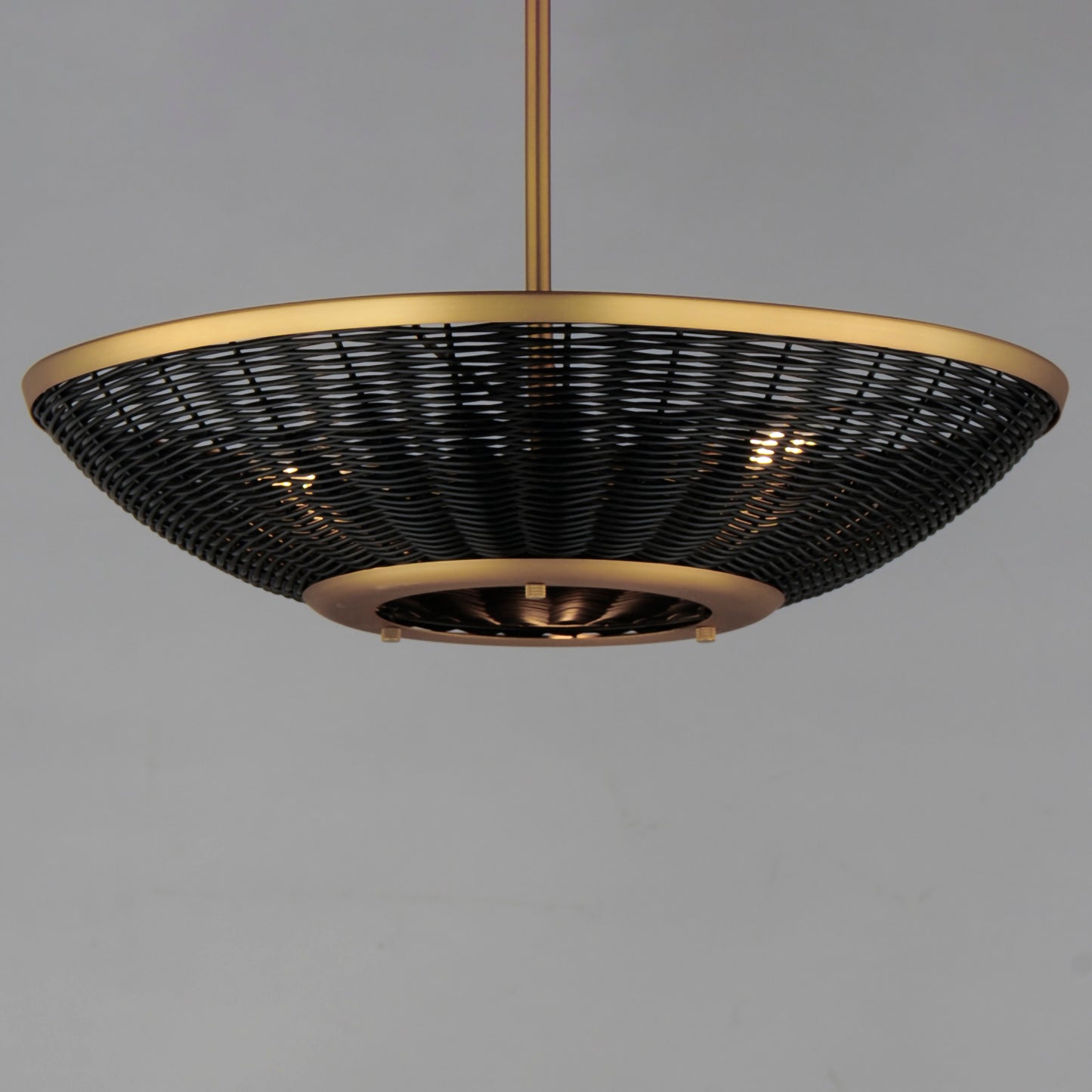 Rattan 20" 3-Light Pendant Natural Aged Brass by Maxim Lighting