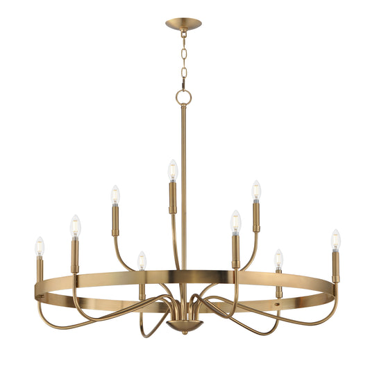 Frankie 9-Light Chandelier Heritage by Maxim Lighting