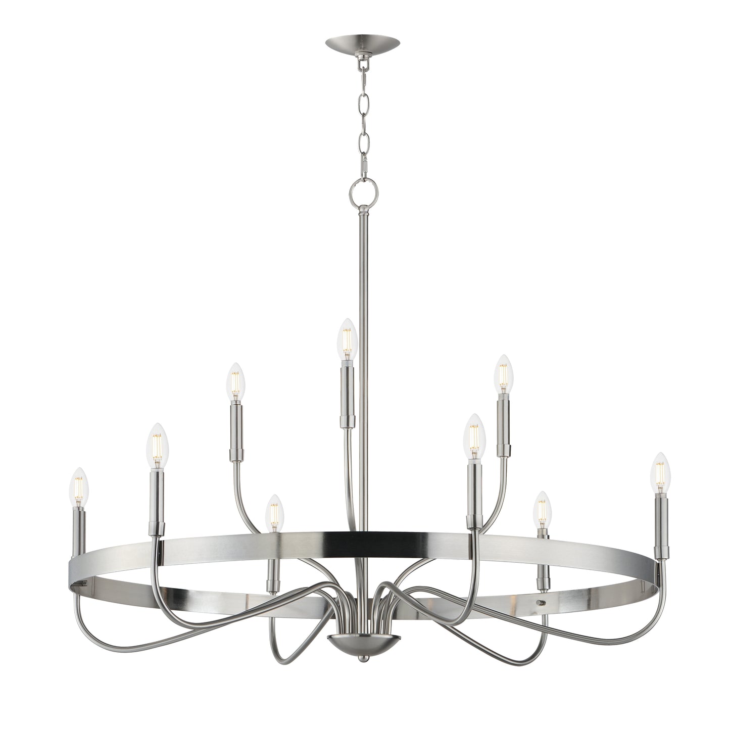 Frankie 9-Light Chandelier Satin Nickel by Maxim Lighting