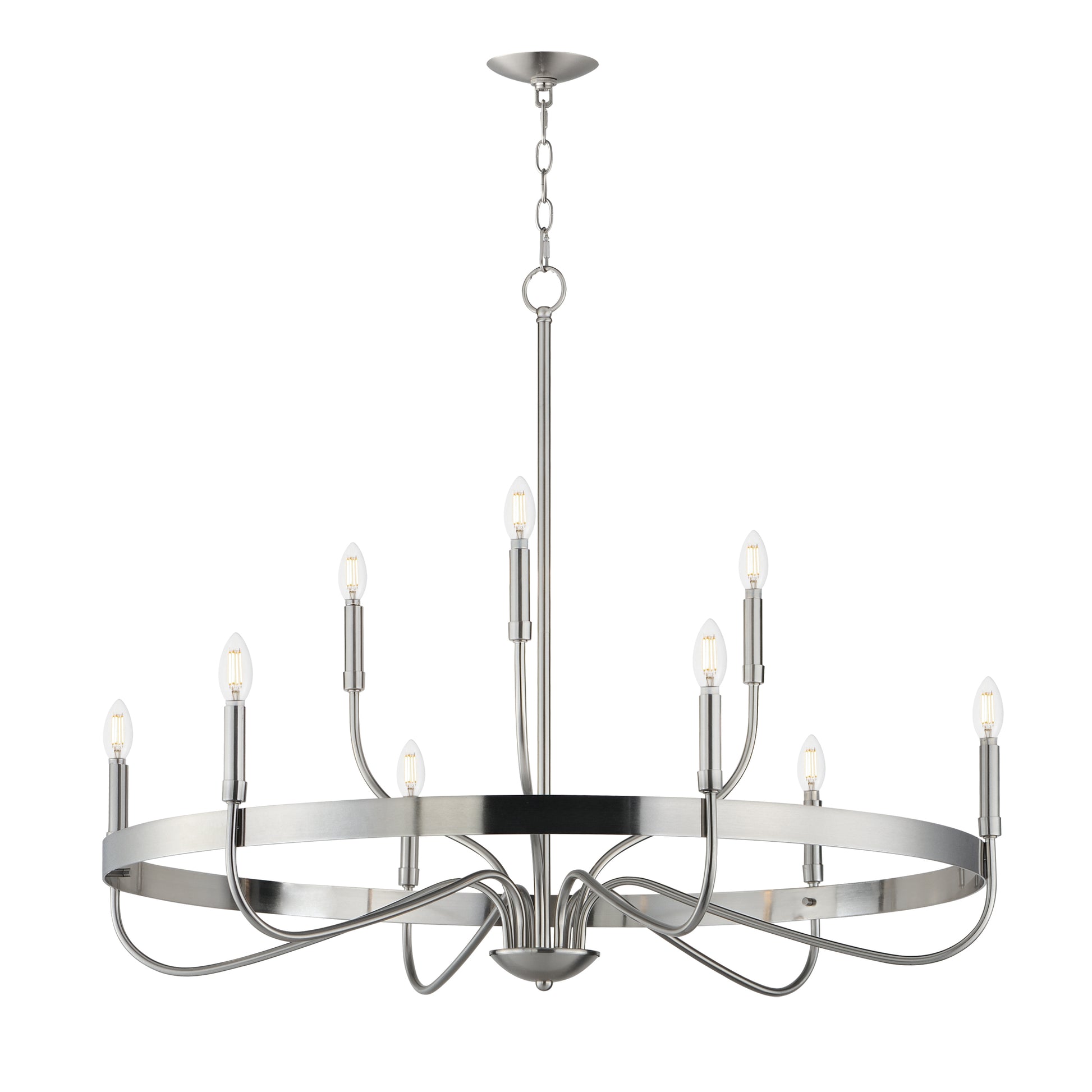 Frankie 9-Light Chandelier Satin Nickel by Maxim Lighting