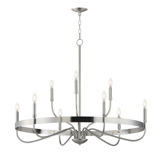 Frankie 9-Light Chandelier Satin Nickel by Maxim Lighting