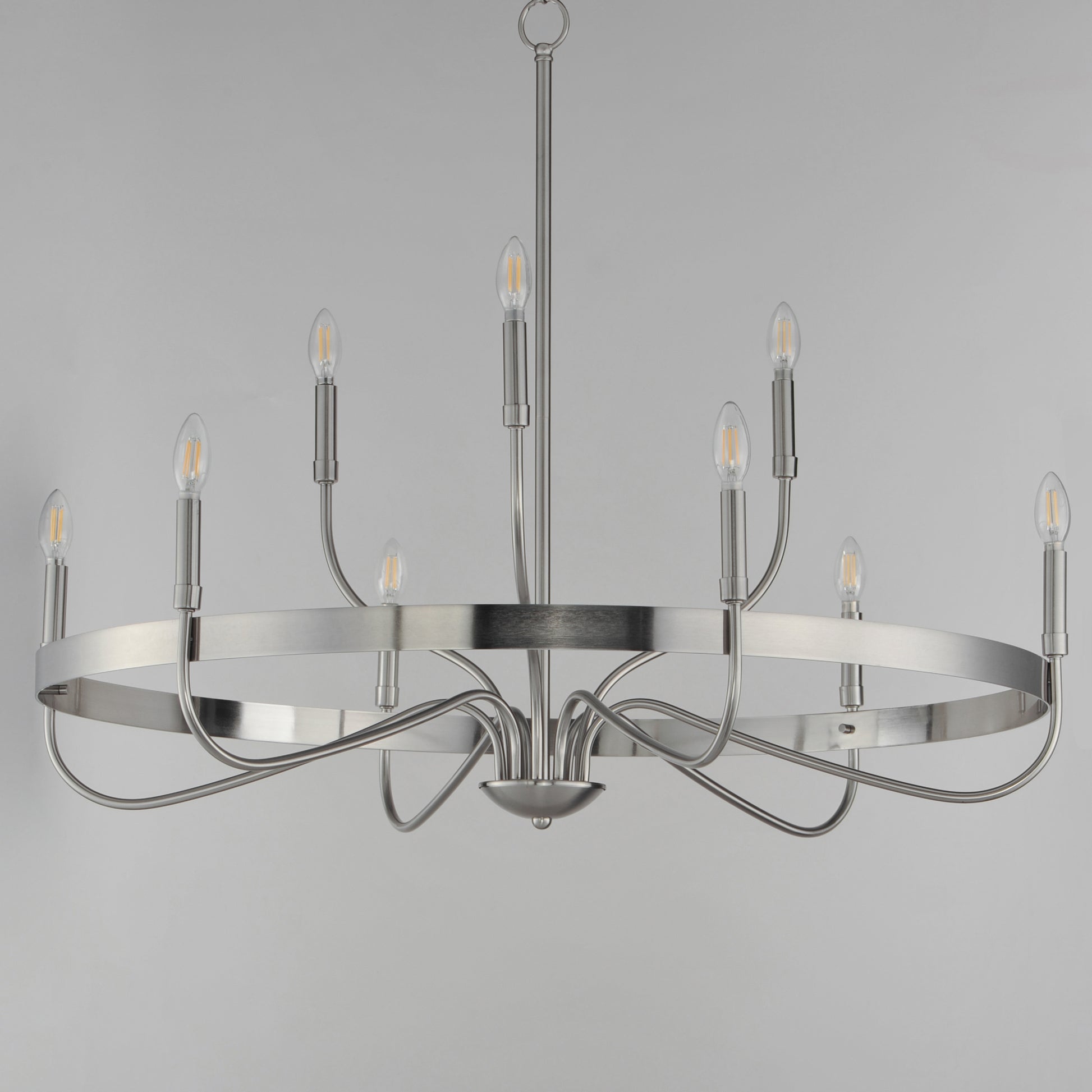 Frankie 9-Light Chandelier Satin Nickel by Maxim Lighting