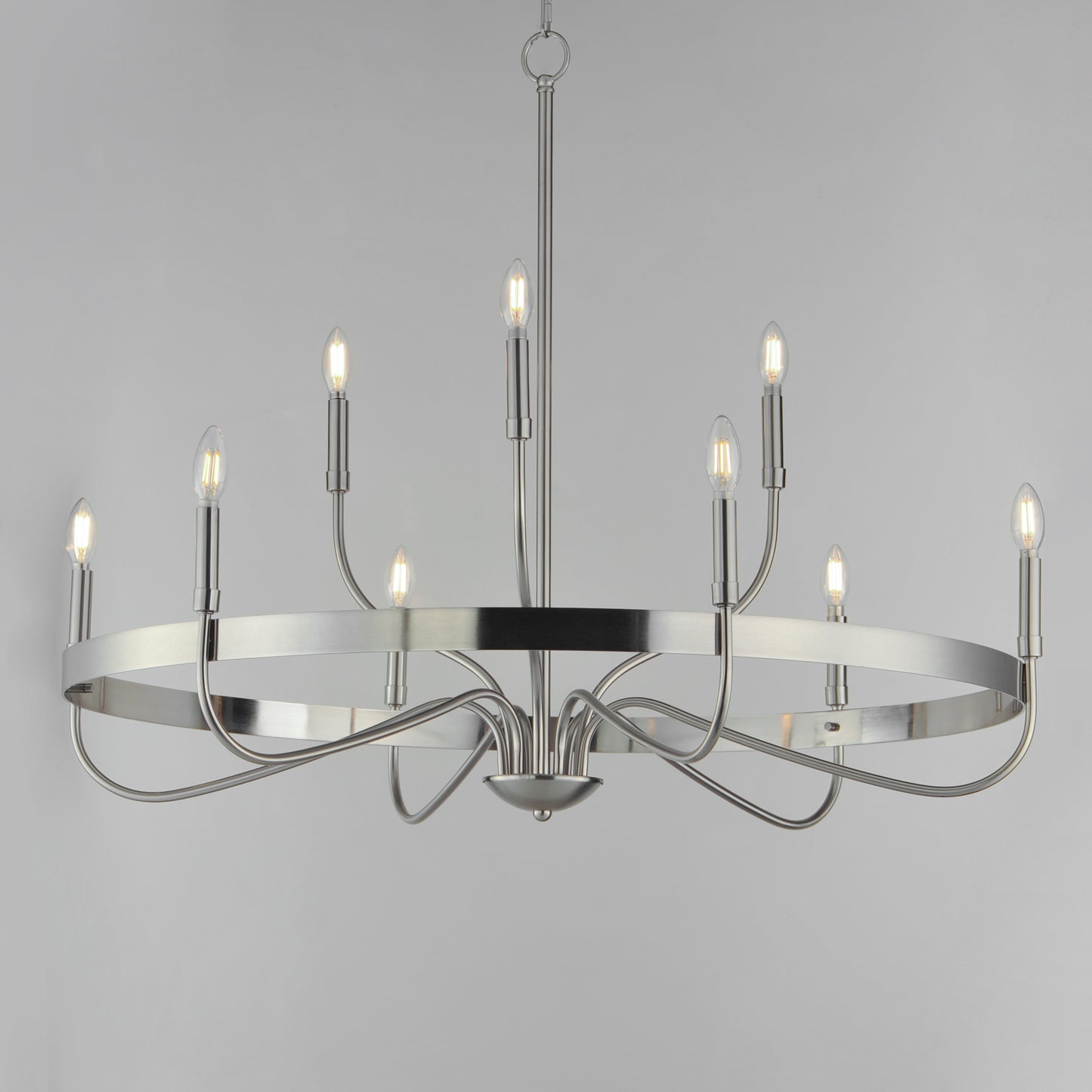 Frankie 9-Light Chandelier Satin Nickel by Maxim Lighting