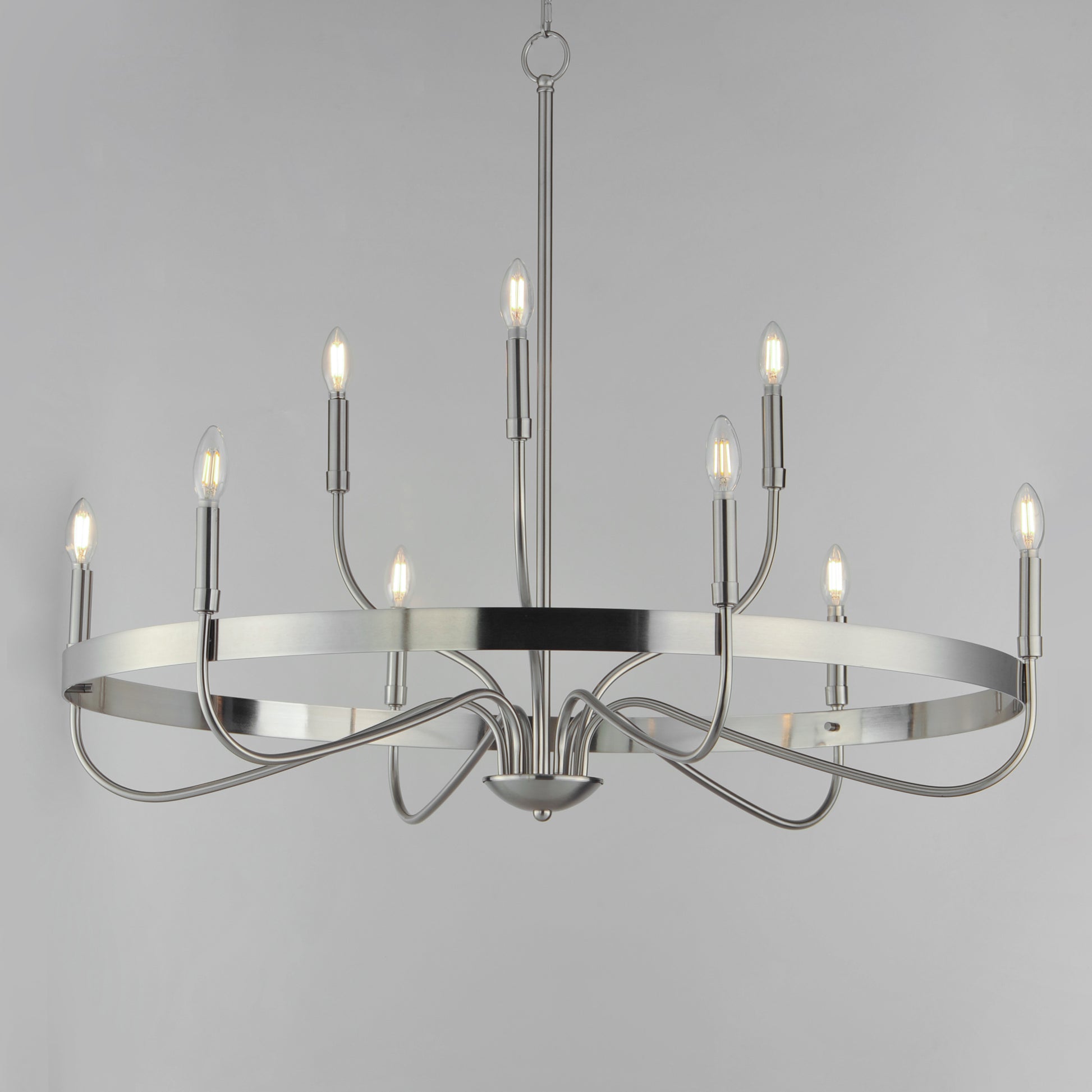 Frankie 9-Light Chandelier Satin Nickel by Maxim Lighting