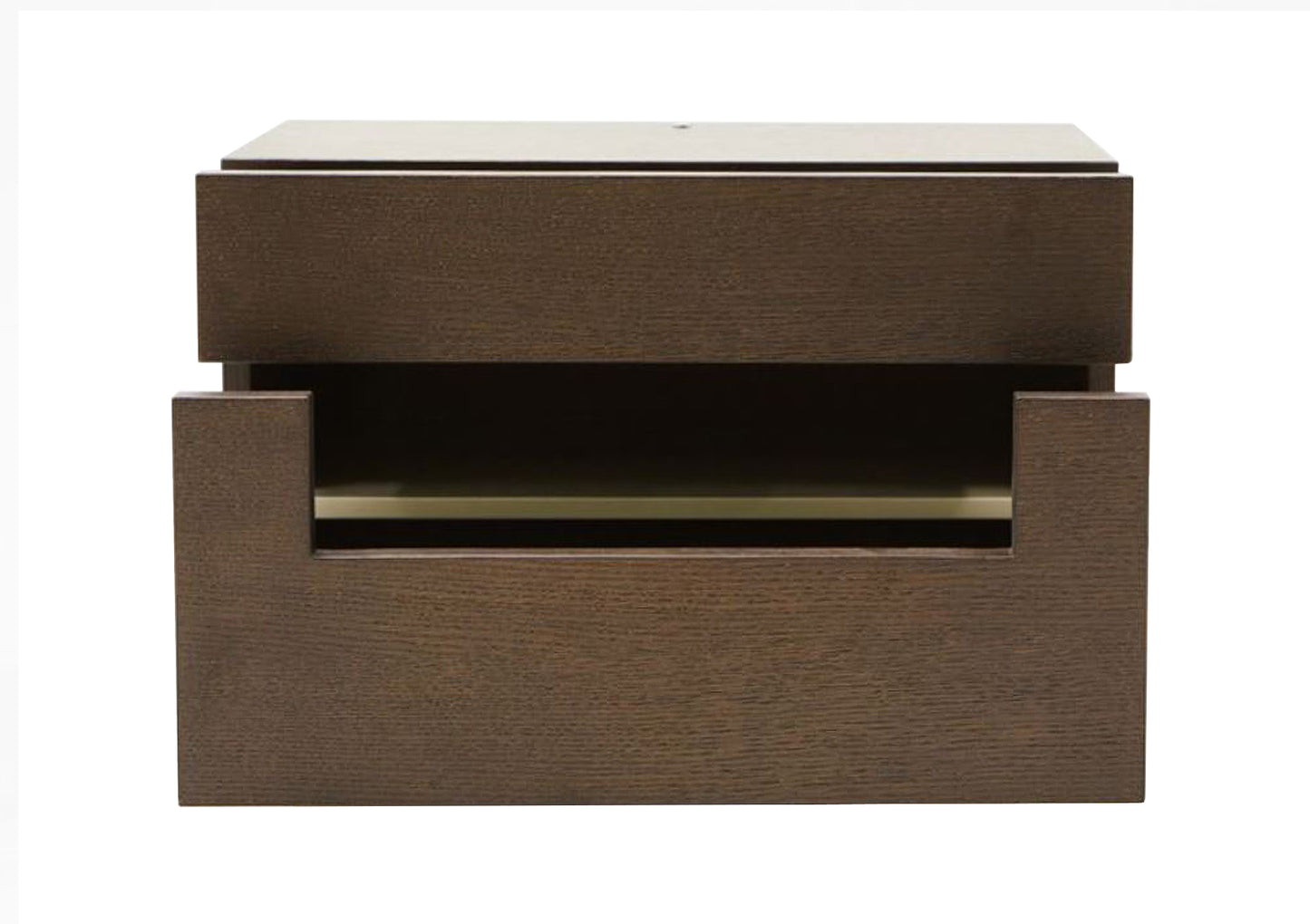 Ceres Modern Brown Oak and Grey Nightstand