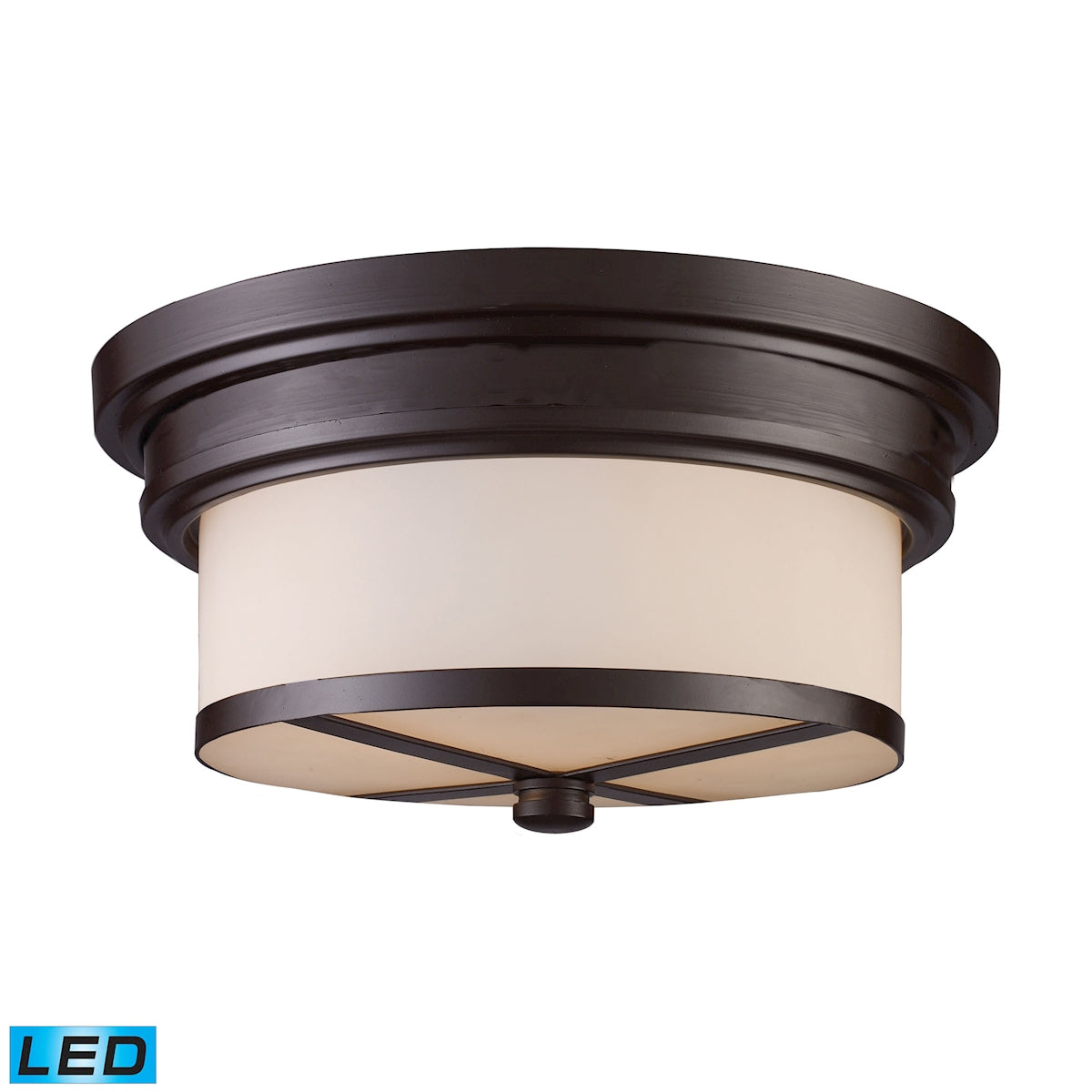 13" 2-Light Flush Mount Oiled Bronze LED by Elk