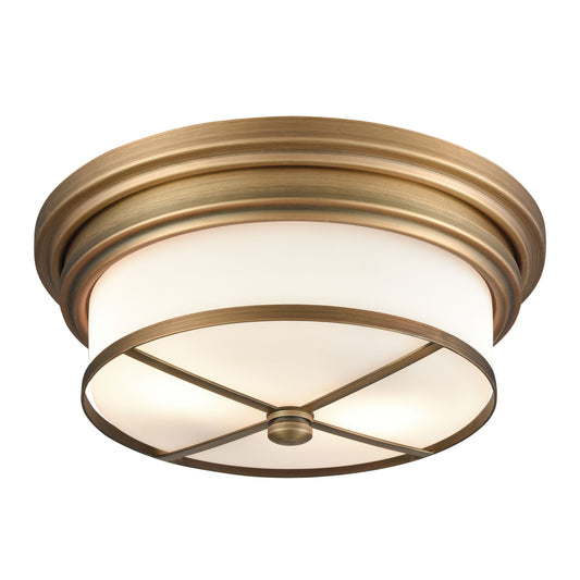 13" 2-Light Flush Mount Classic Brass by Elk