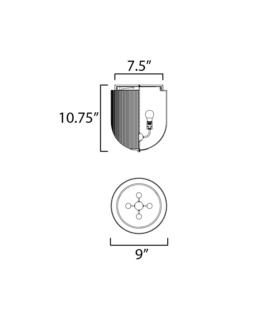 Dune 9" Flush Mount Black by Maxim Lighting
