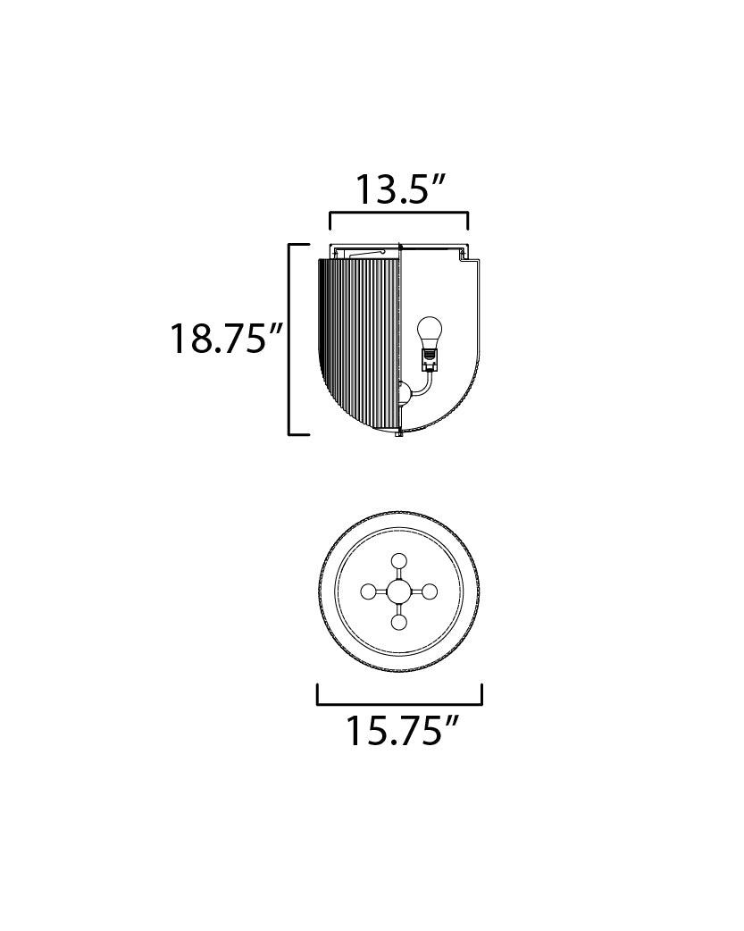 Dune 16" Flush Mount Black by Maxim Lighting