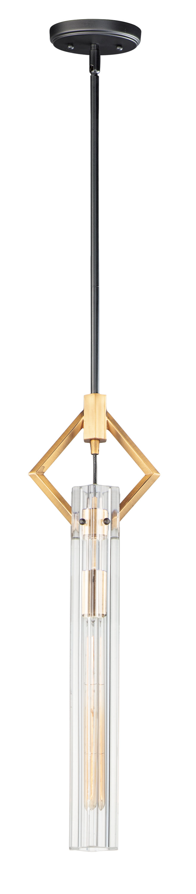 Flambeau Mini Pendant Black/Antique Brass by Maxim Lighting