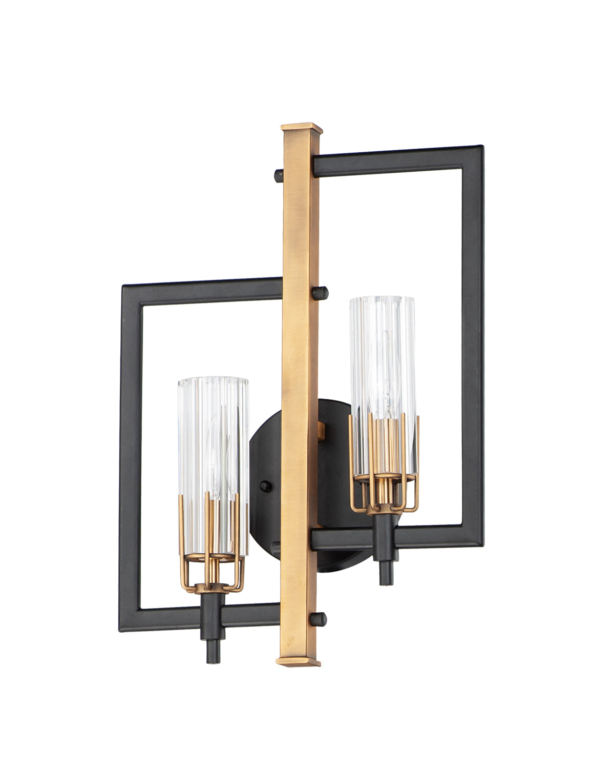 Flambeau 2-Light Wall Sconce Black/Antique Brass by Maxim Lighting