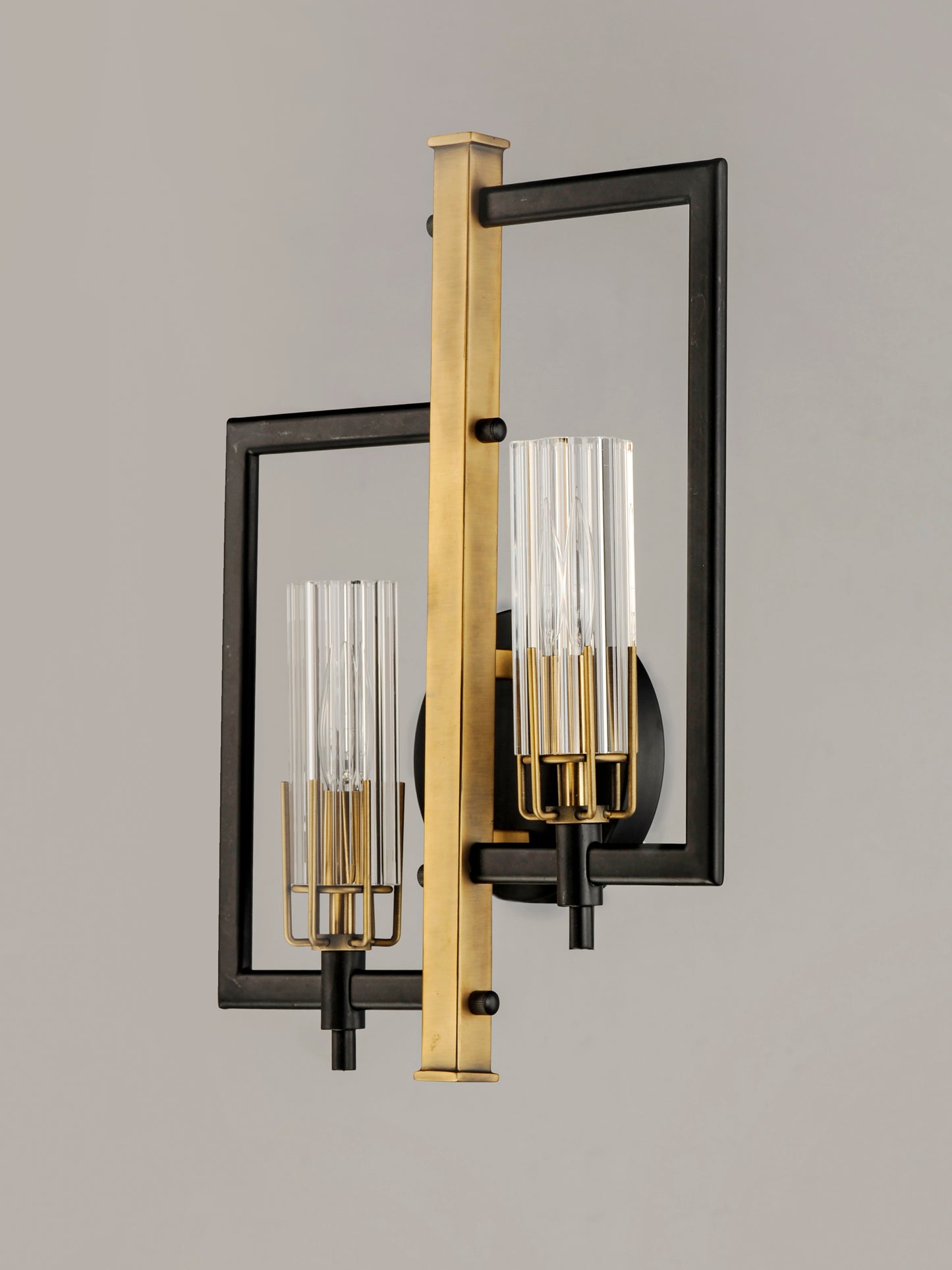 Flambeau 2-Light Wall Sconce Black/Antique Brass by Maxim Lighting