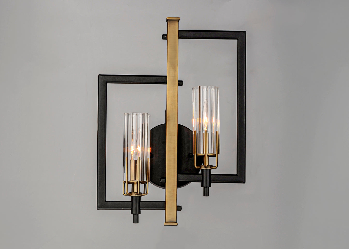Flambeau 2-Light Wall Sconce Black/Antique Brass by Maxim Lighting
